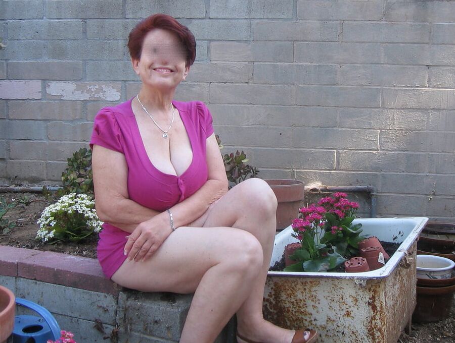 Brunette granny with big tits