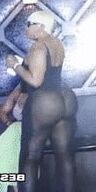 Asses in see through and chaps