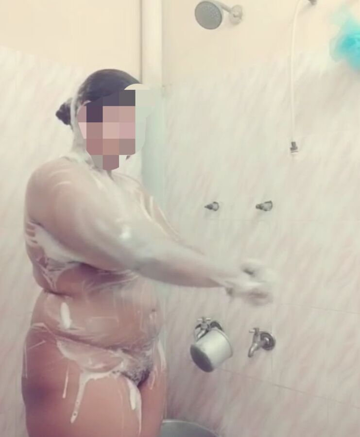 My Tamil chubby wife bath