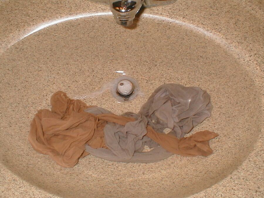 Handwashing the Wife&;s Pantyhose