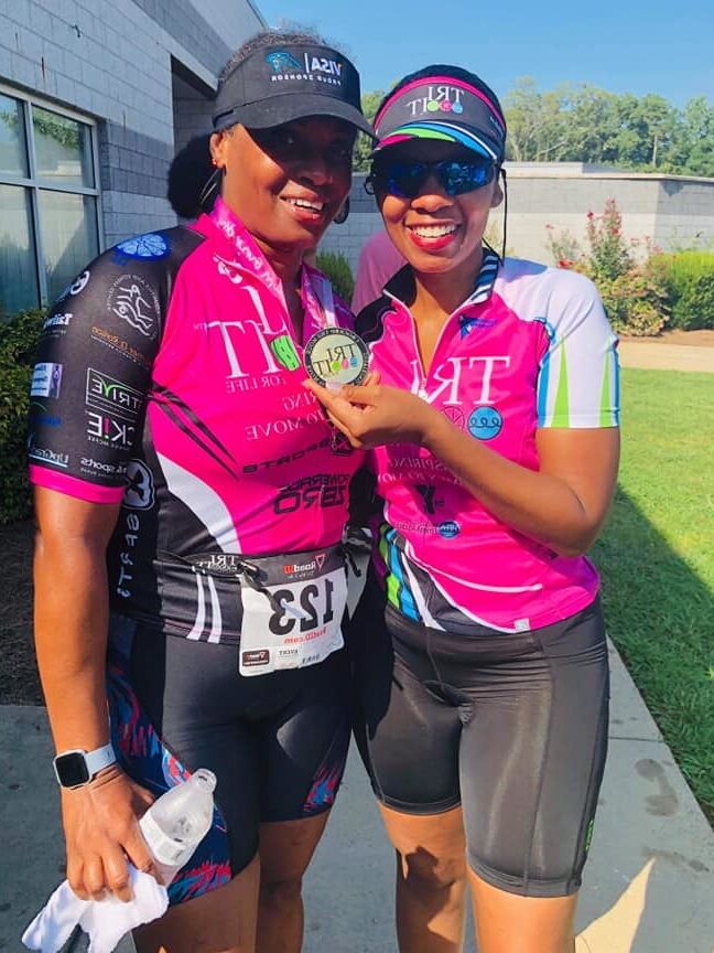 Ebony Spandex Cyclists