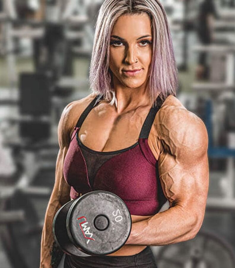 Kassandra Gillis! Beautiful Muscular Purple Hair Beauty!