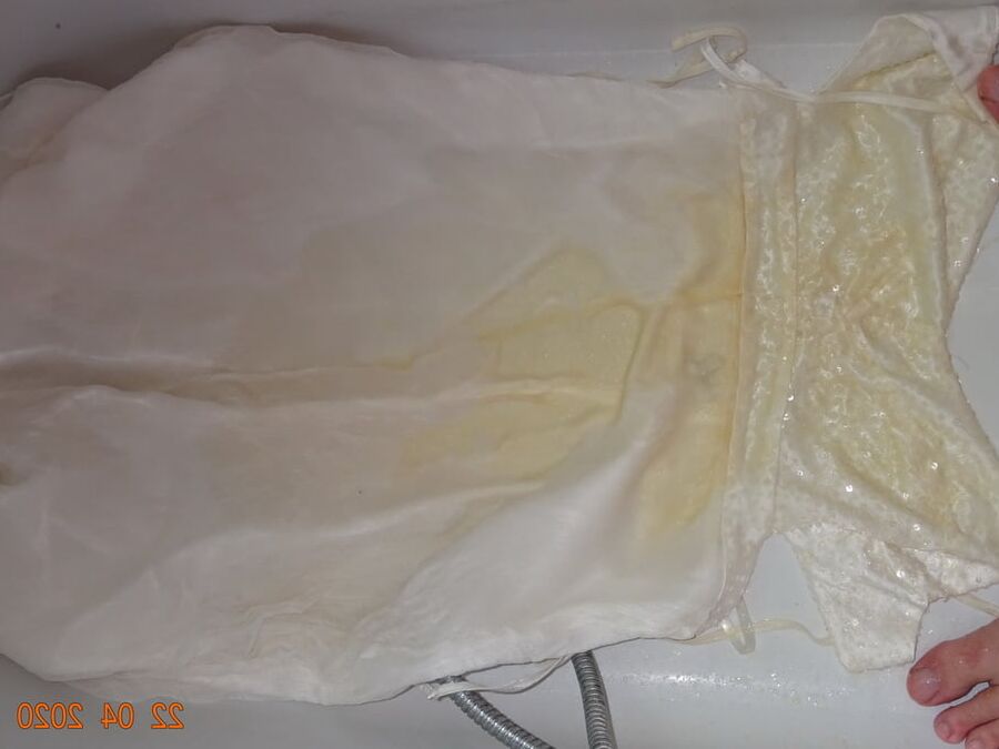 white dress piss