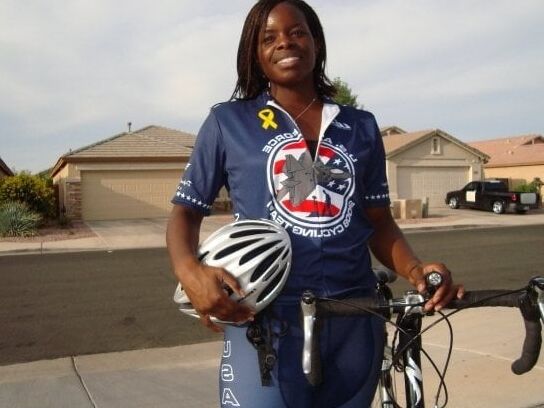 Ebony Spandex Cyclists