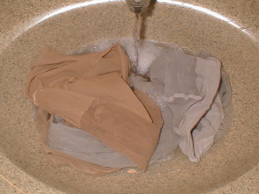 Handwashing the Wife&;s Pantyhose