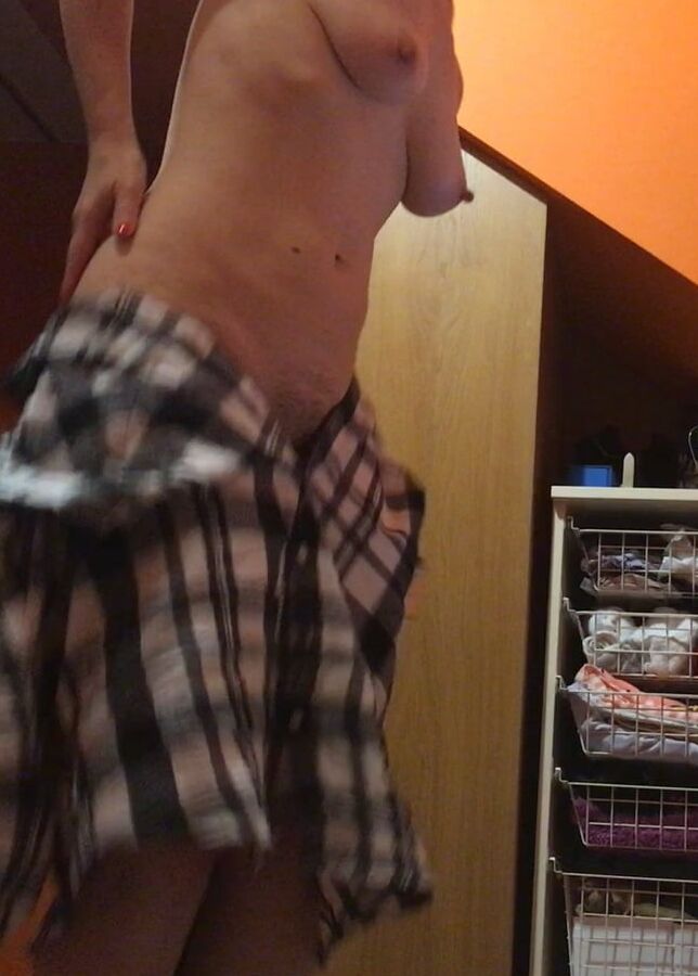 Wife in mens shirt