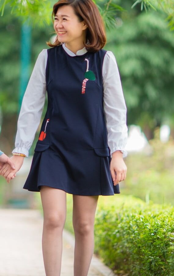 Timid Little Chinese Wifey in Pantyhose