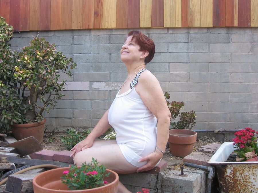 Brunette granny with big tits