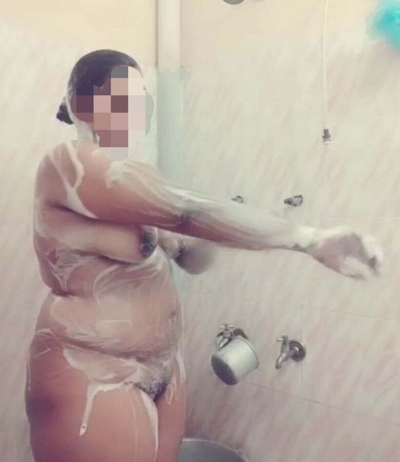 My Tamil chubby wife bath