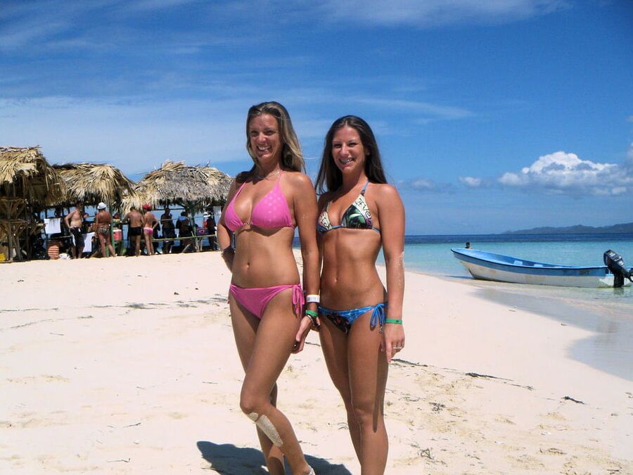 Sarah Takes On Tiny Blue String Bikini