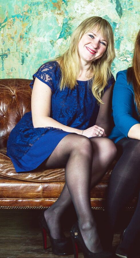 More Blue Dresses and black nylon