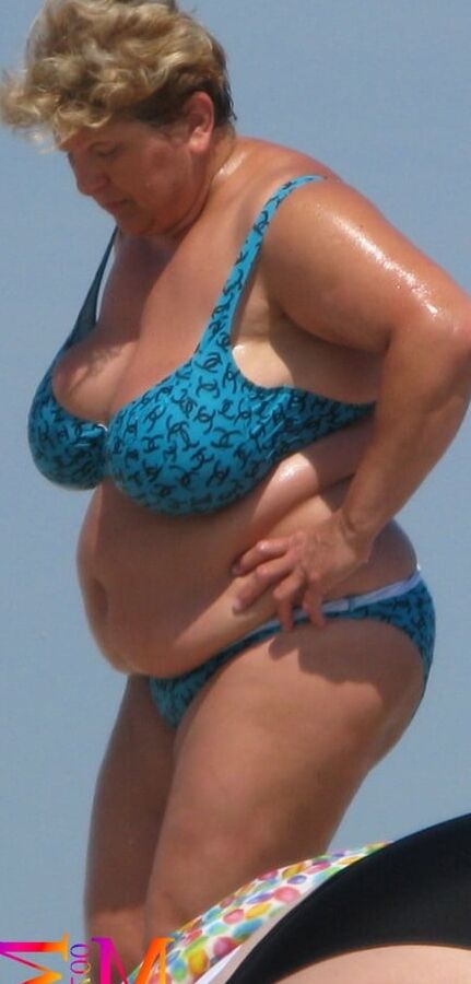 BBW Beach Voyeur (Huge Belly Samples)
