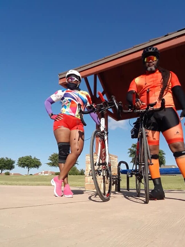 Ebony Spandex Cyclists