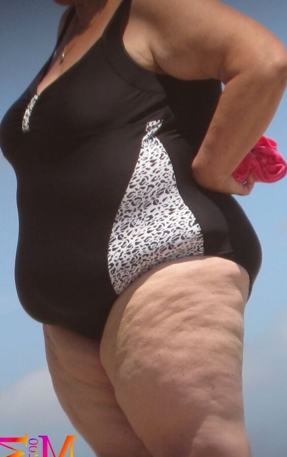 BBW Beach Voyeur (Huge Belly Samples)