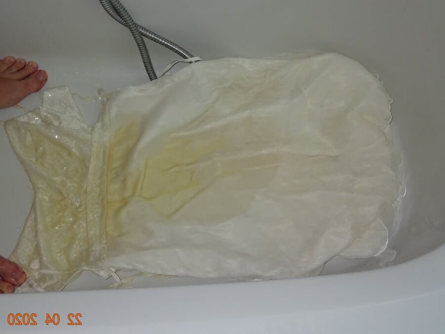 white dress piss