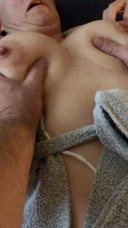 Eating the wifes pussy and groping her tits for you