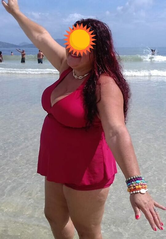 My MIL yo at the beach on holiday