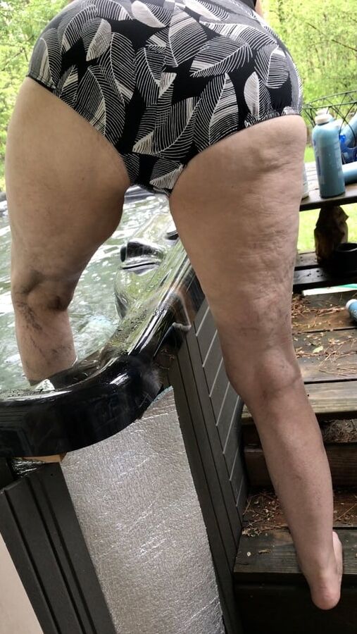 My wife Rose in hot tub
