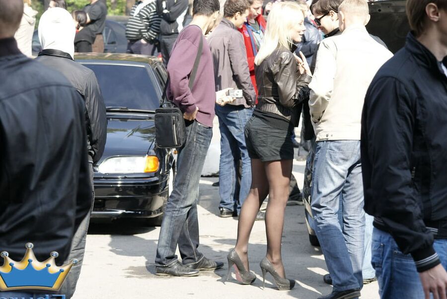 High heels in street