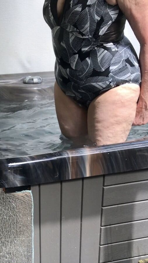 My wife Rose in hot tub