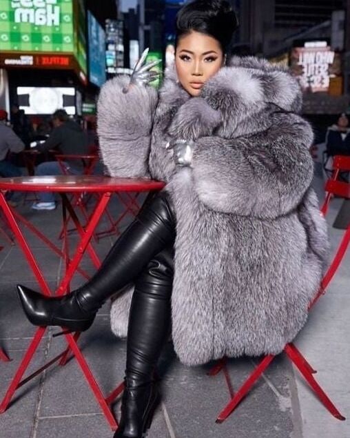 woman in fur coat