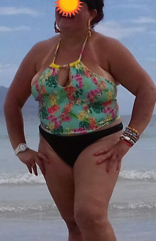 My MIL yo at the beach on holiday