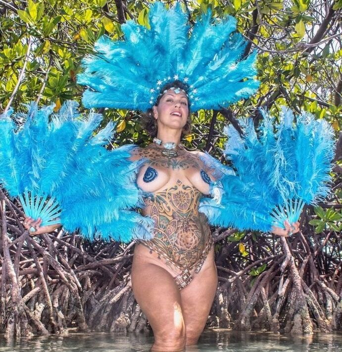 Danielle Colby Blue Headdress Nude