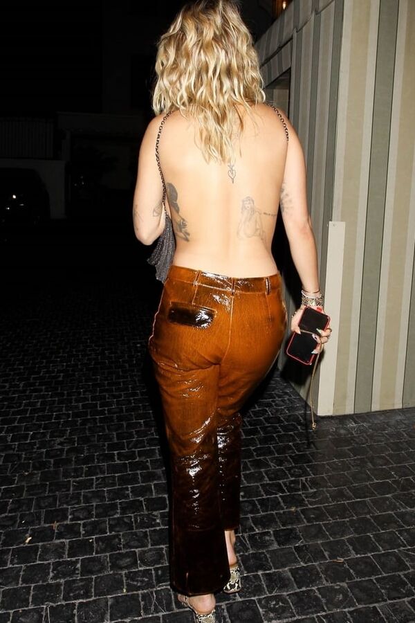 Rita Ora In Sexy Leather And Sheer Top!