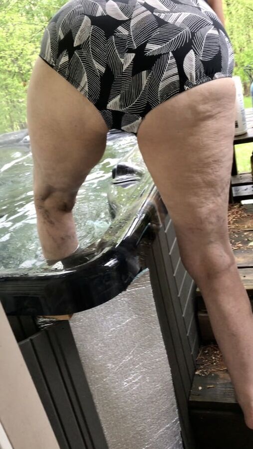 My wife Rose in hot tub