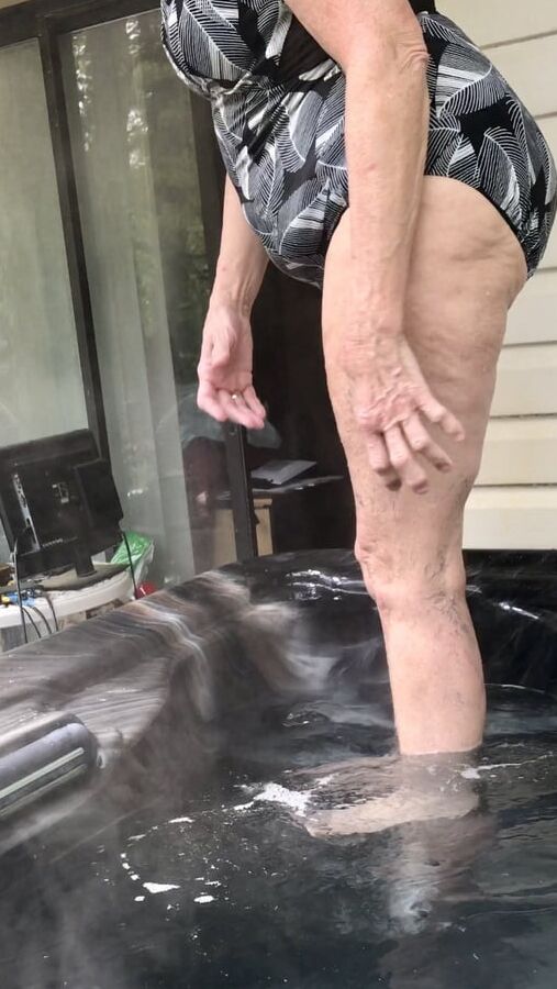 My wife Rose in hot tub