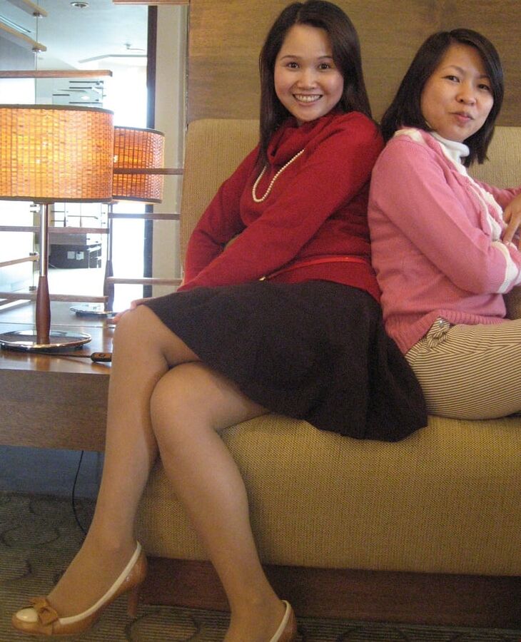 Cute Chinese Wife - Tan Pantyhose