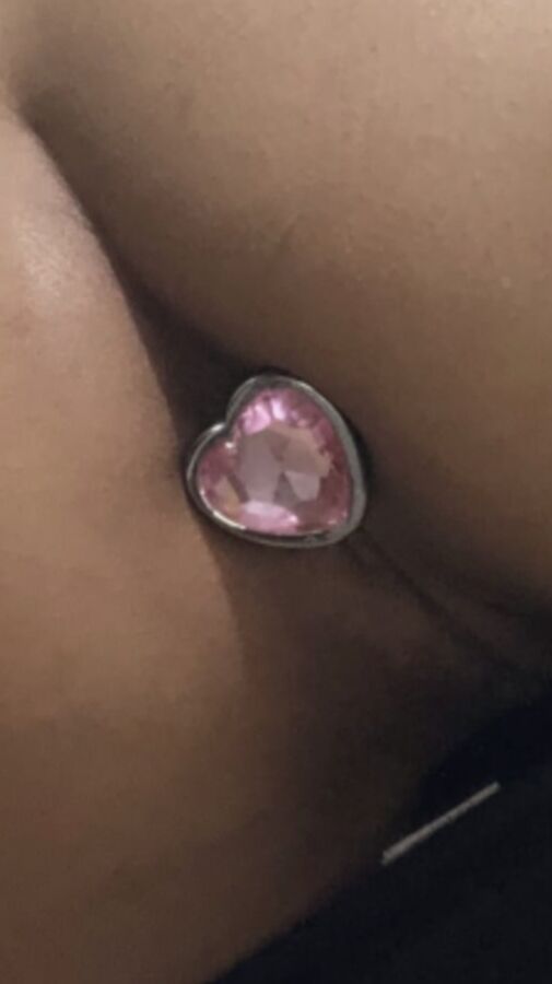 My fabulous new jewel heart butt plug and a big hard cock
