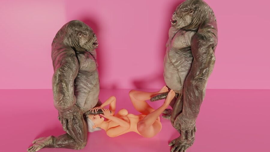 Girl fuckt by monster