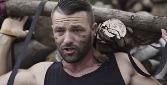 Paintball fucking outdoor muscle Luke Hardy