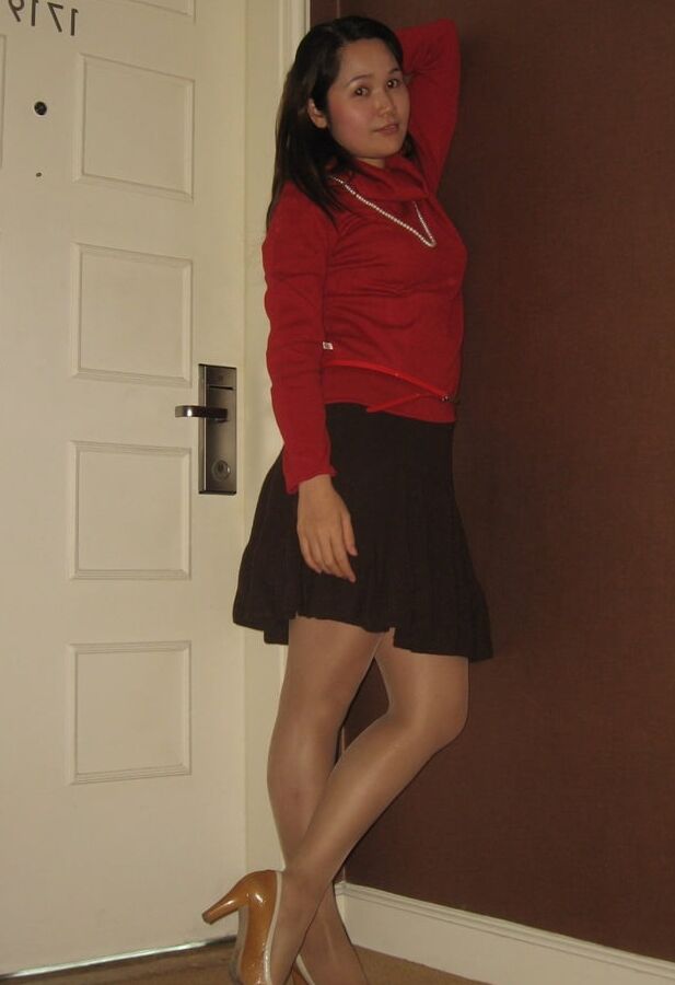Cute Chinese Wife - Tan Pantyhose