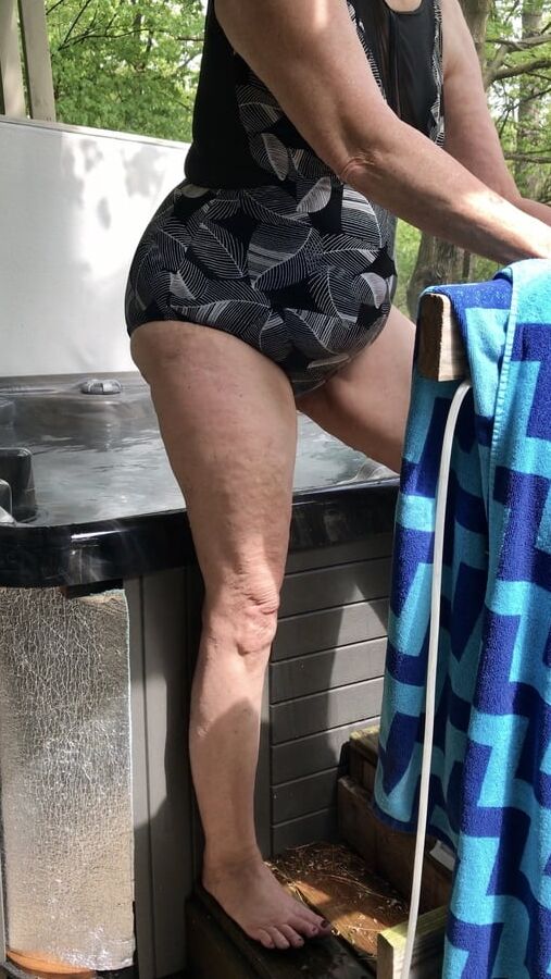 My wife Rose in hot tub