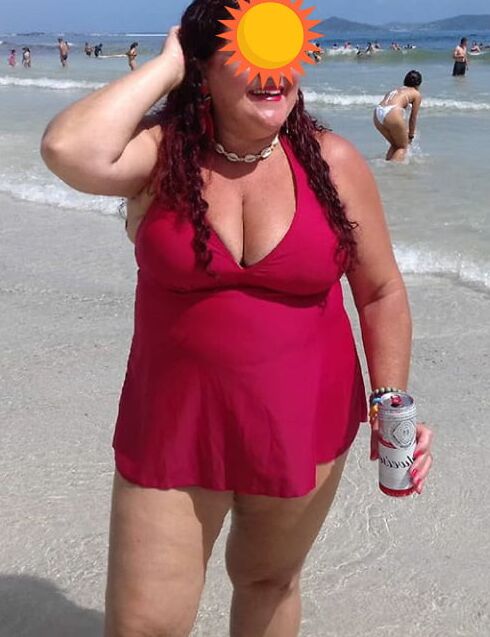 My MIL yo at the beach on holiday