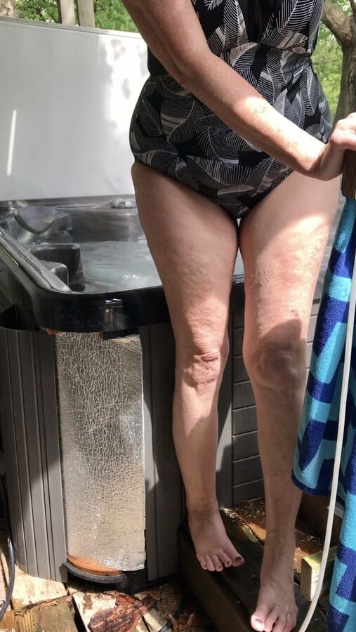 My wife Rose in hot tub