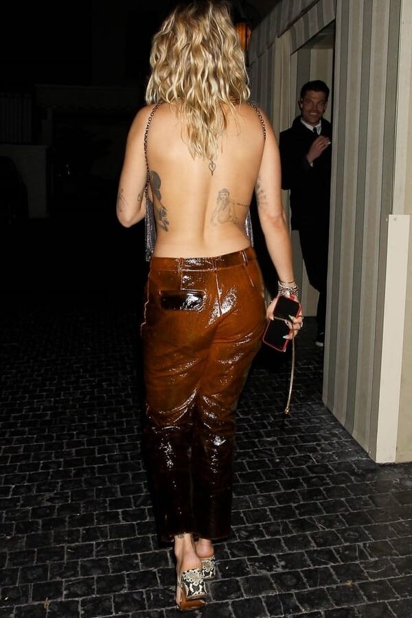 Rita Ora In Sexy Leather And Sheer Top!