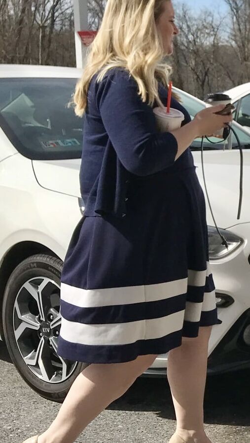 Thick legs beautiful plus size blonde