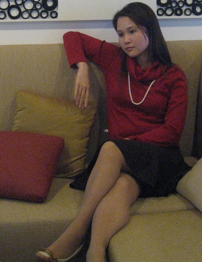 Cute Chinese Wife - Tan Pantyhose