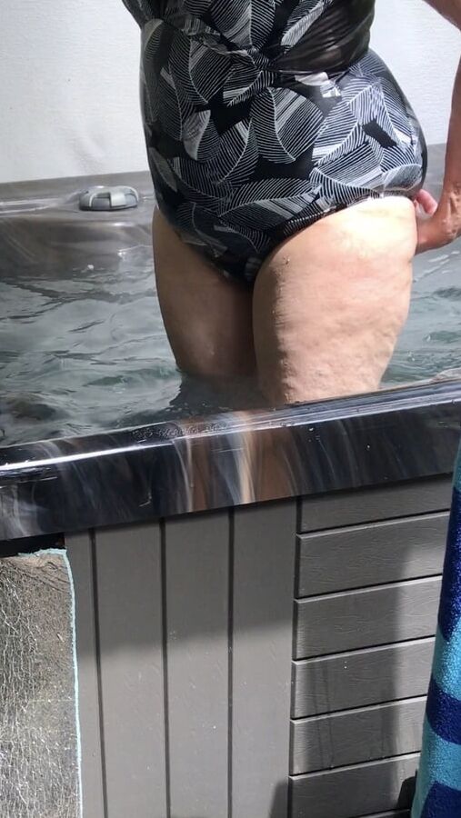 My wife Rose in hot tub
