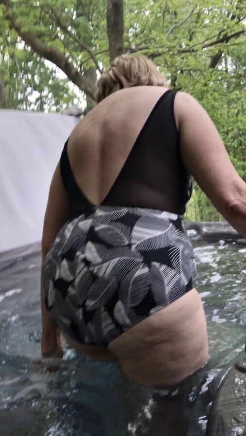 My wife Rose in hot tub