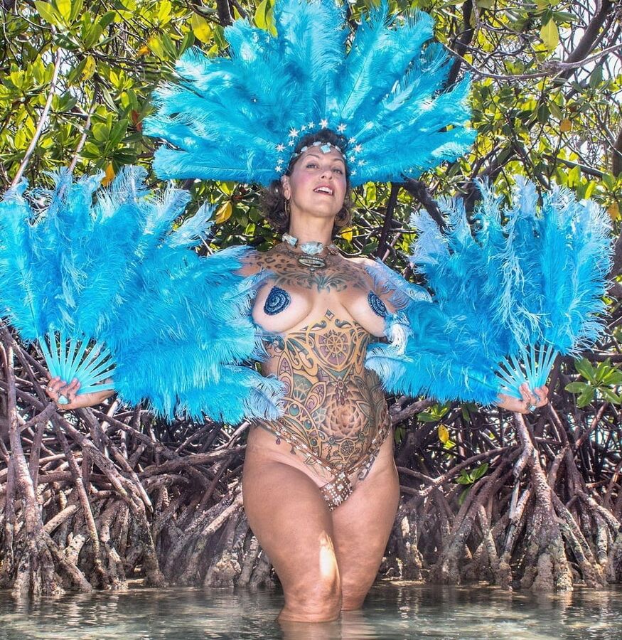 Danielle Colby Blue Headdress Nude