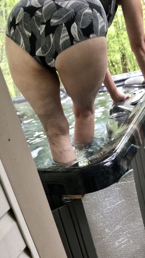 My wife Rose in hot tub