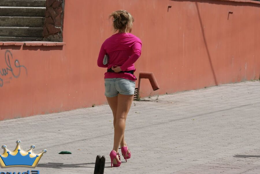 High heels in street