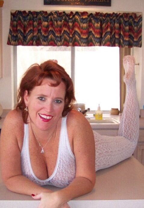 Amateur and matures in white bodystocking
