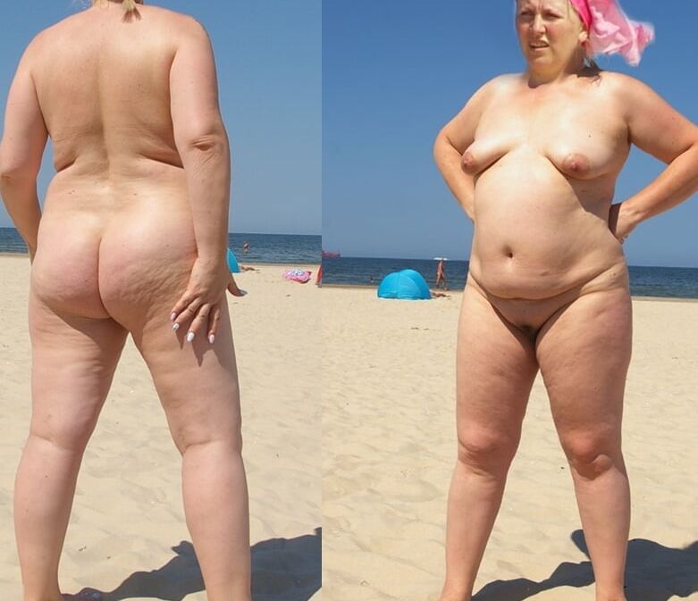 mature on the beach