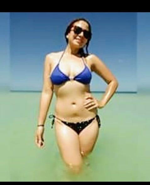 hot pregnant mom in bikini linda milf embarazada en la playa