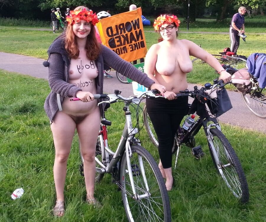 Cute Brunette Southampton wnbr (world naked bike ride)
